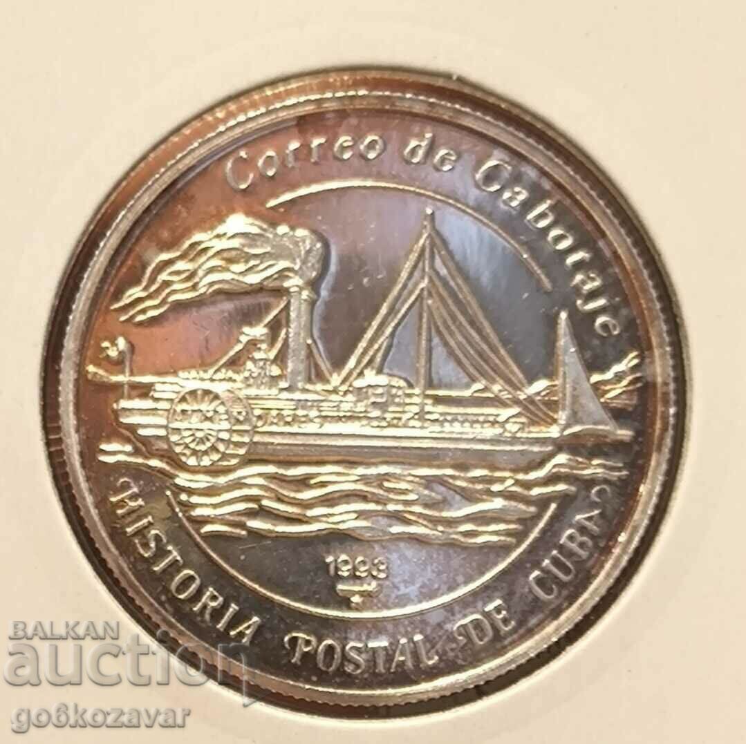 Delivery of Cuba 5 pesos 1993 Silver! 9,999 Proof UNC!