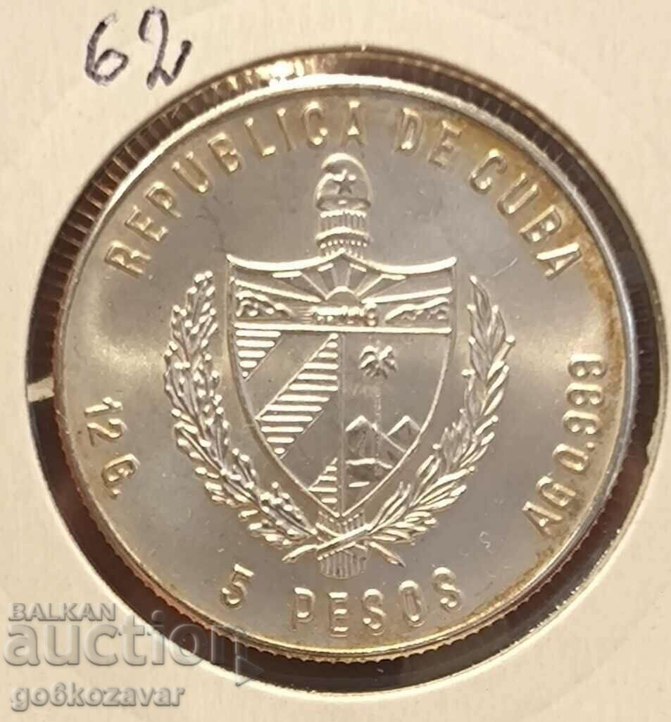 Cuba 5 pesos 1981 Silver 9.999 Circulation 5000 pcs UNC ! Rare! with price 99.90 BGN | € 51.08