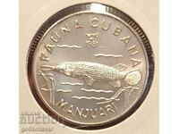 Cuba 5 pesos 1981 Argint 9.999 Tiraj 5000 buc UNC ! Rar!