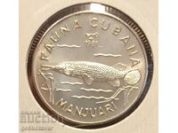 Cuba 5 pesos 1981 Argint 9.999 Tiraj 5000 buc UNC ! Rar!