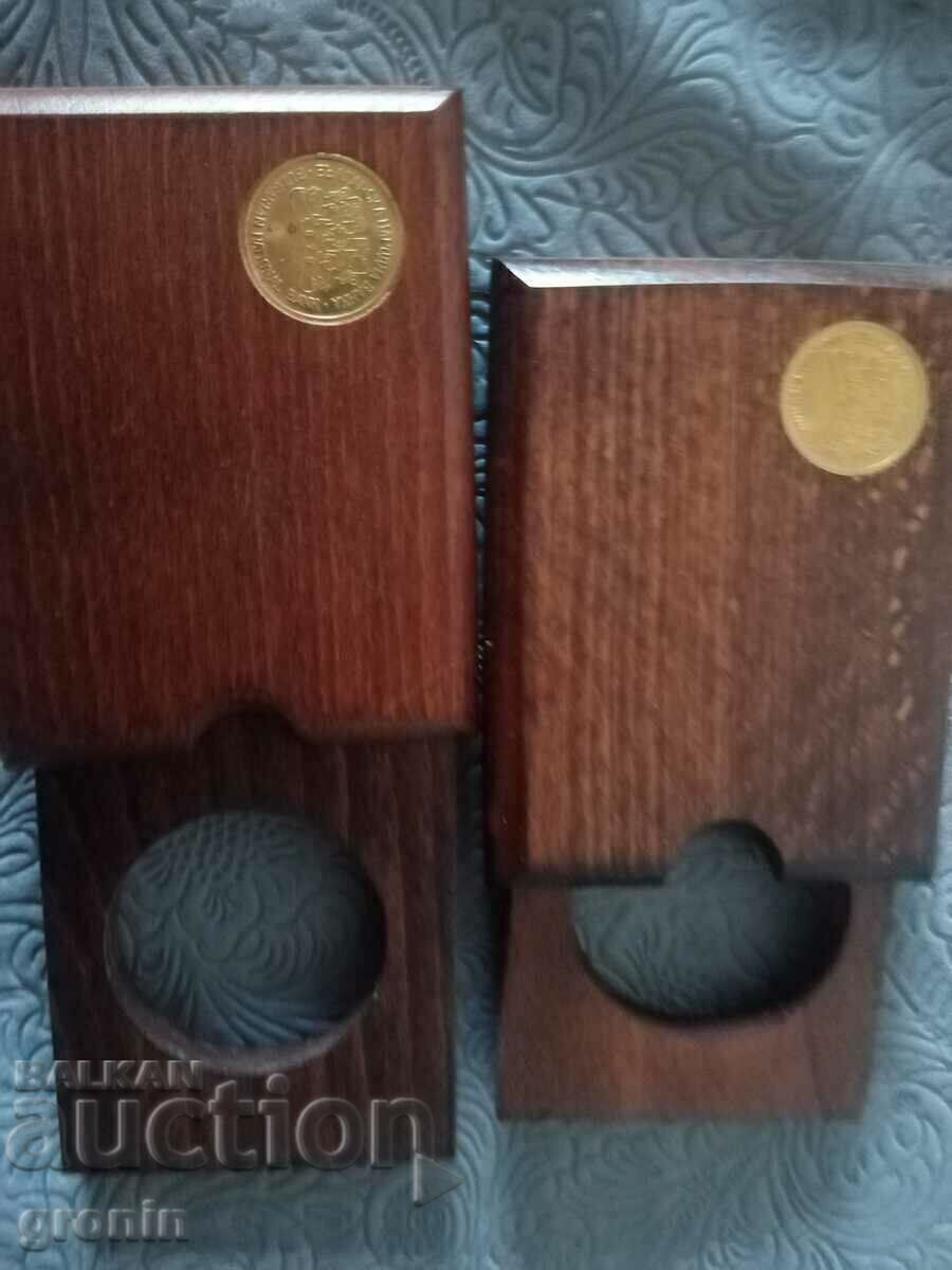 BNB wooden boxes for COINS, lot holder gold coins - 5 BNB wooden boxes for COINS, lot holder gold coins - 5