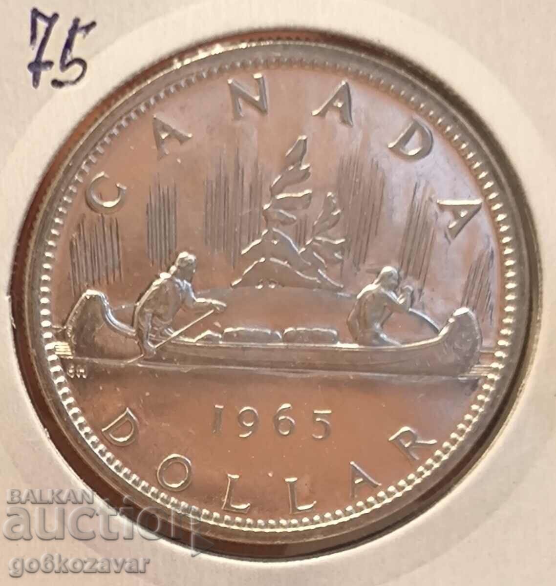 Канада 1 долар 1965г Сребро Proof UNC