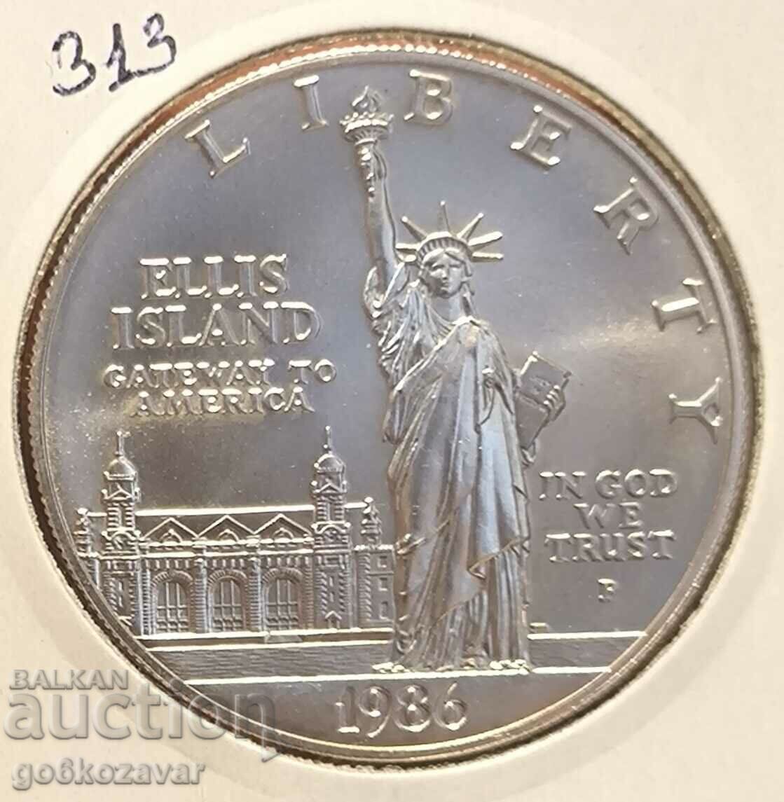 SUA 1 dolar 1986 argint, Philadelphia! ! UNC Rar!