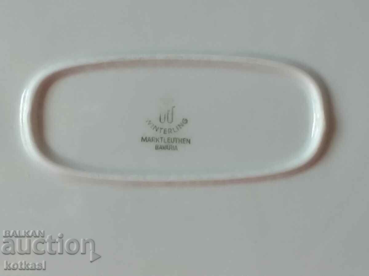 Old porcelain plate Germany Winterling Deer fighting game - 5