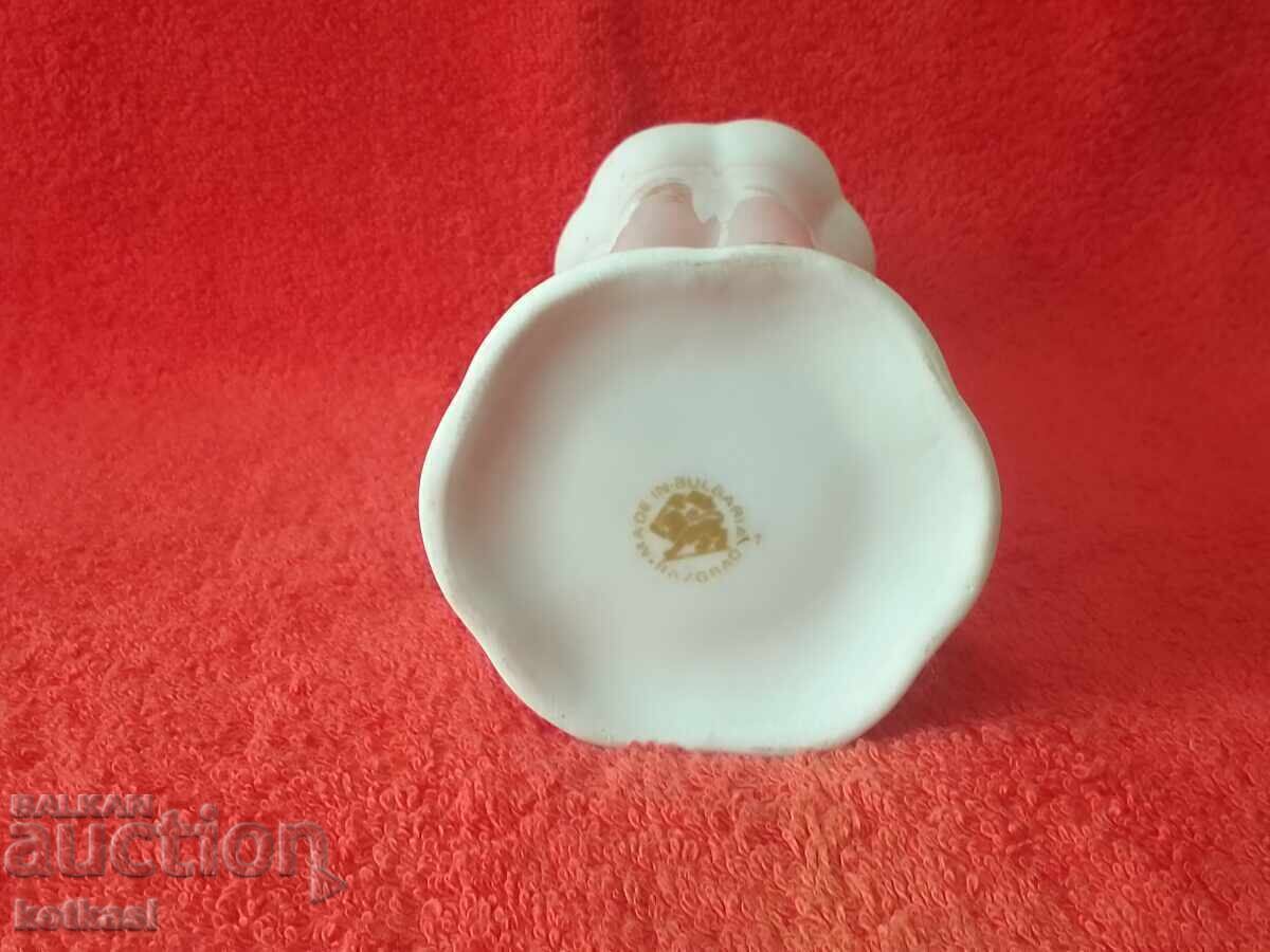 Bulgarian old porcelain vase Razgrad RAZGRAD gilding - 5