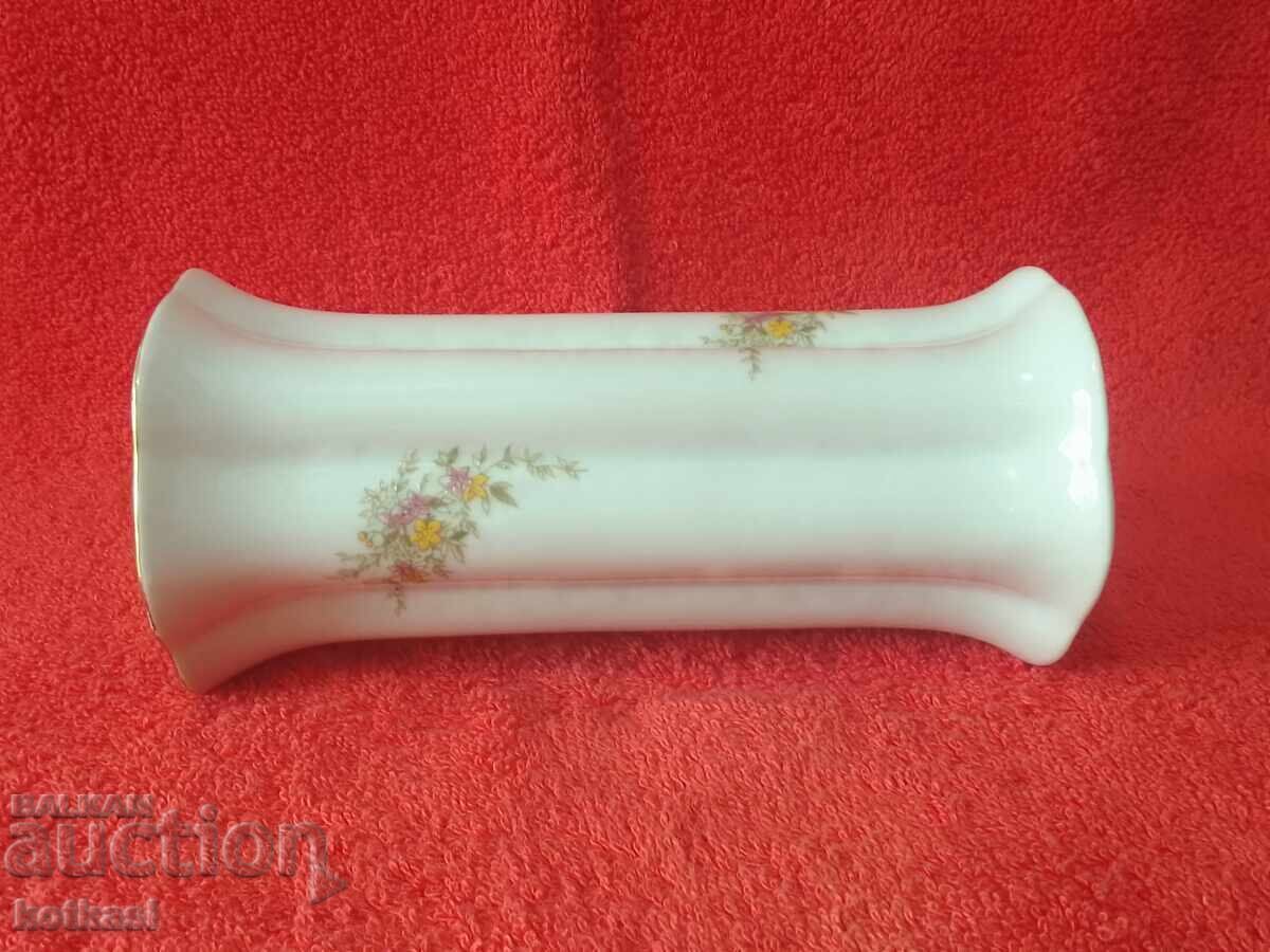 Bulgarian old porcelain vase Razgrad RAZGRAD gilding - 6