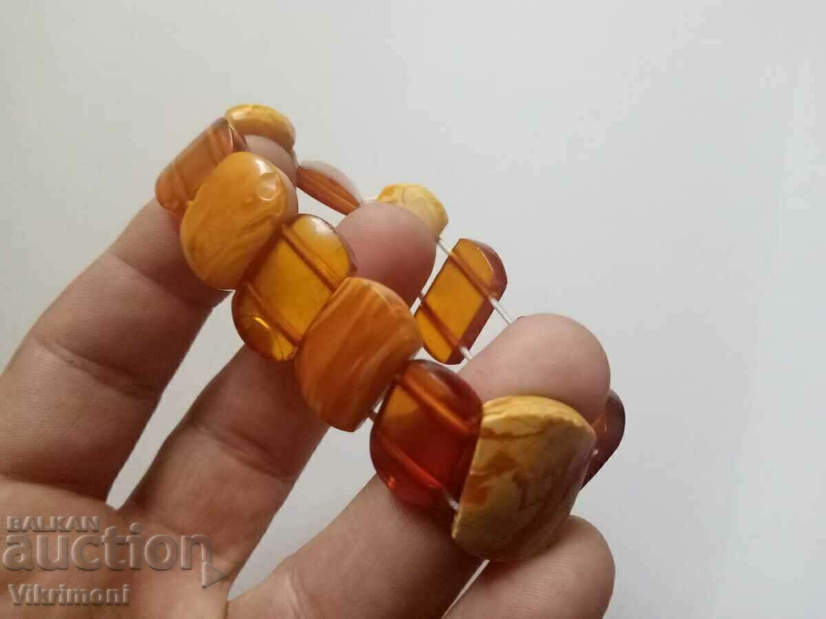 Auction  Bracelet natural amber and royal