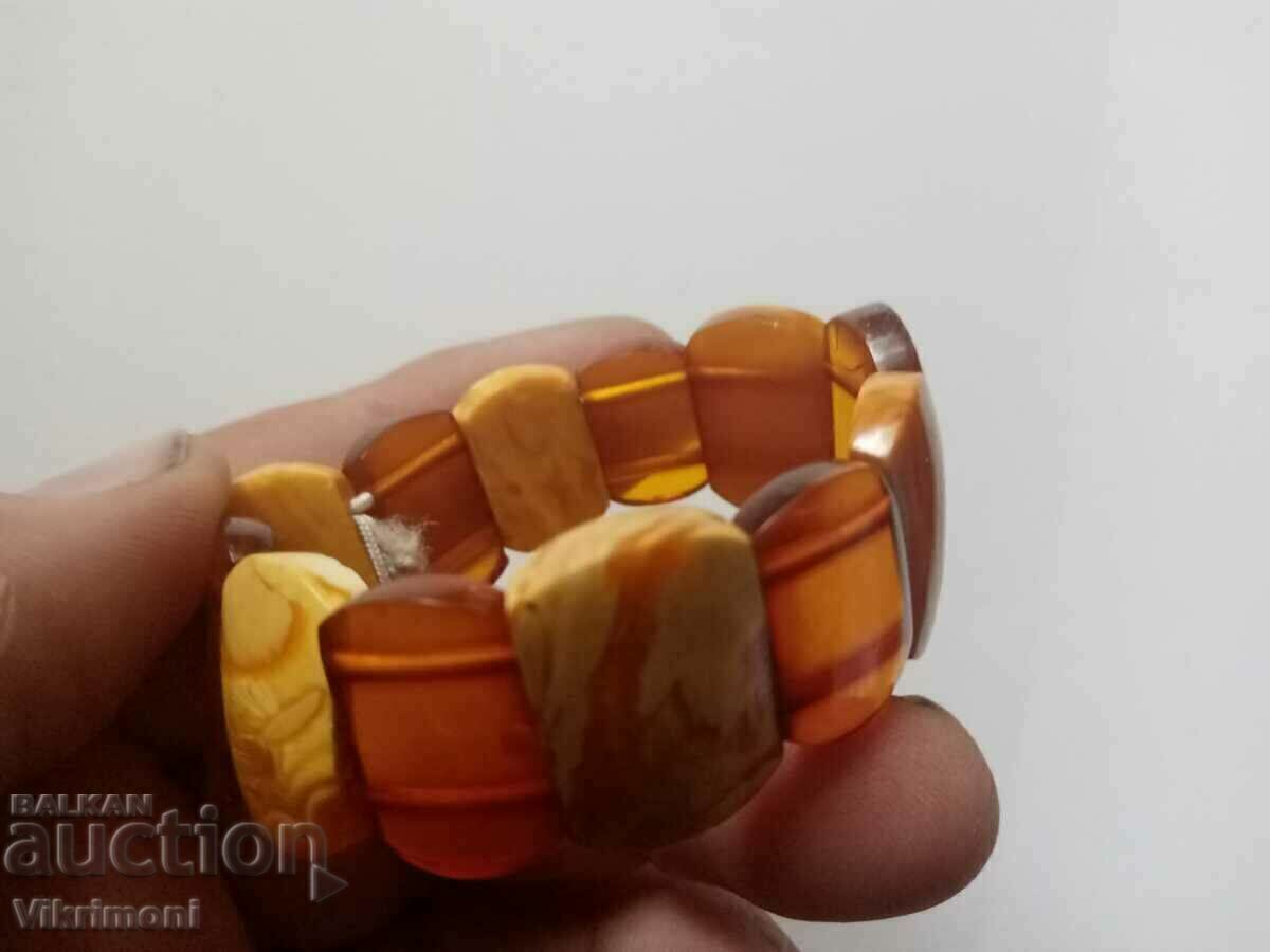 Bracelet natural amber and royal - 6