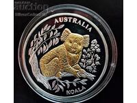 Ασημί $10 Koala Animals Andangered Animals 2005 Liberia