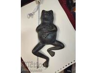 Old Large Bronze Frog Figurine