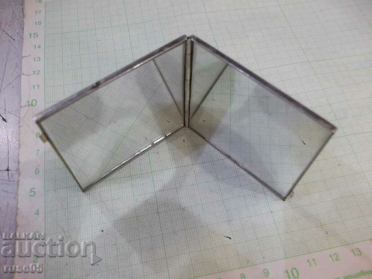 Old silver folding mirror from two parts (1x, 2x) - 5 Old silver folding mirror from two parts (1x, 2x) - 5