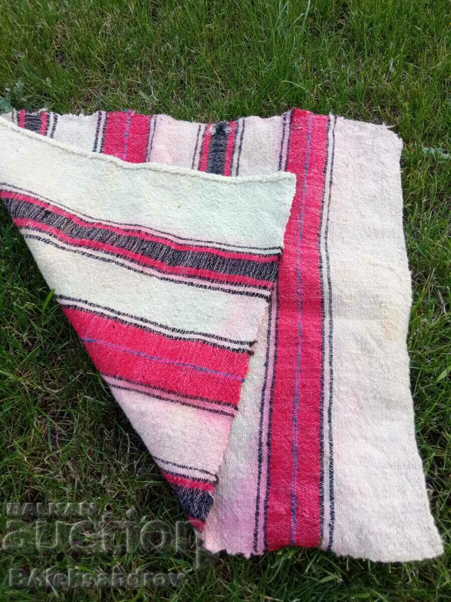 Auction Old woven tablecloth, checkered Auction Old woven tablecloth, checkered