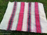 Old woven tablecloth, checkered