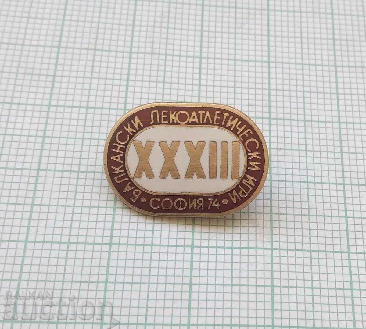 16003 3rd Balkan Athletics Games Sofia 1974 - enamel with price 5.00 BGN | € 2.56 16003 3rd Balkan Athletics Games Sofia 1974 - enamel with price 5.00 BGN | € 2.56