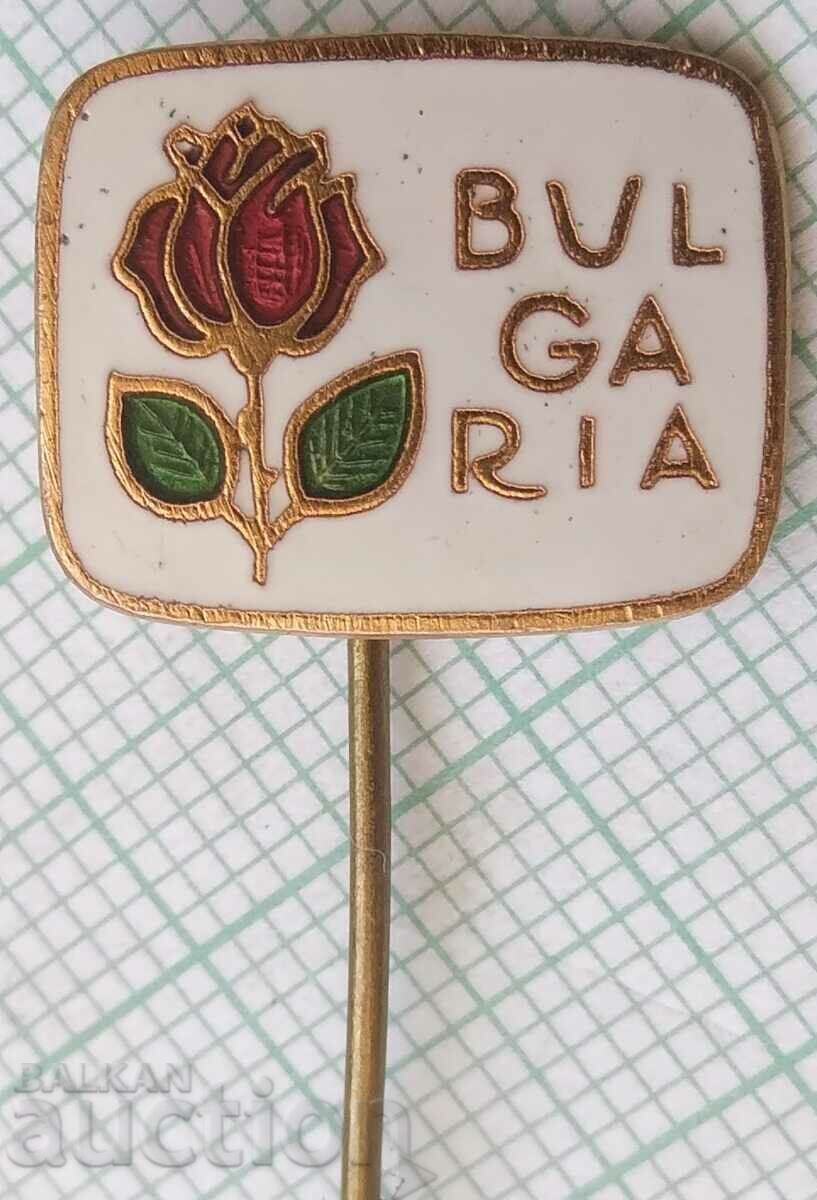 16010 Badge - Bulgaria rose - bronze enamel