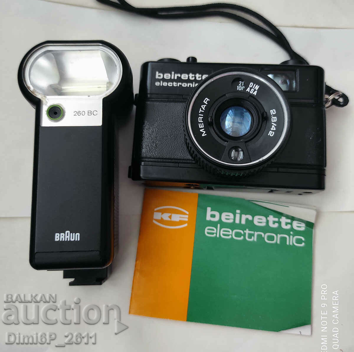 Beirette Electronic camera with Braun 260 MC flash