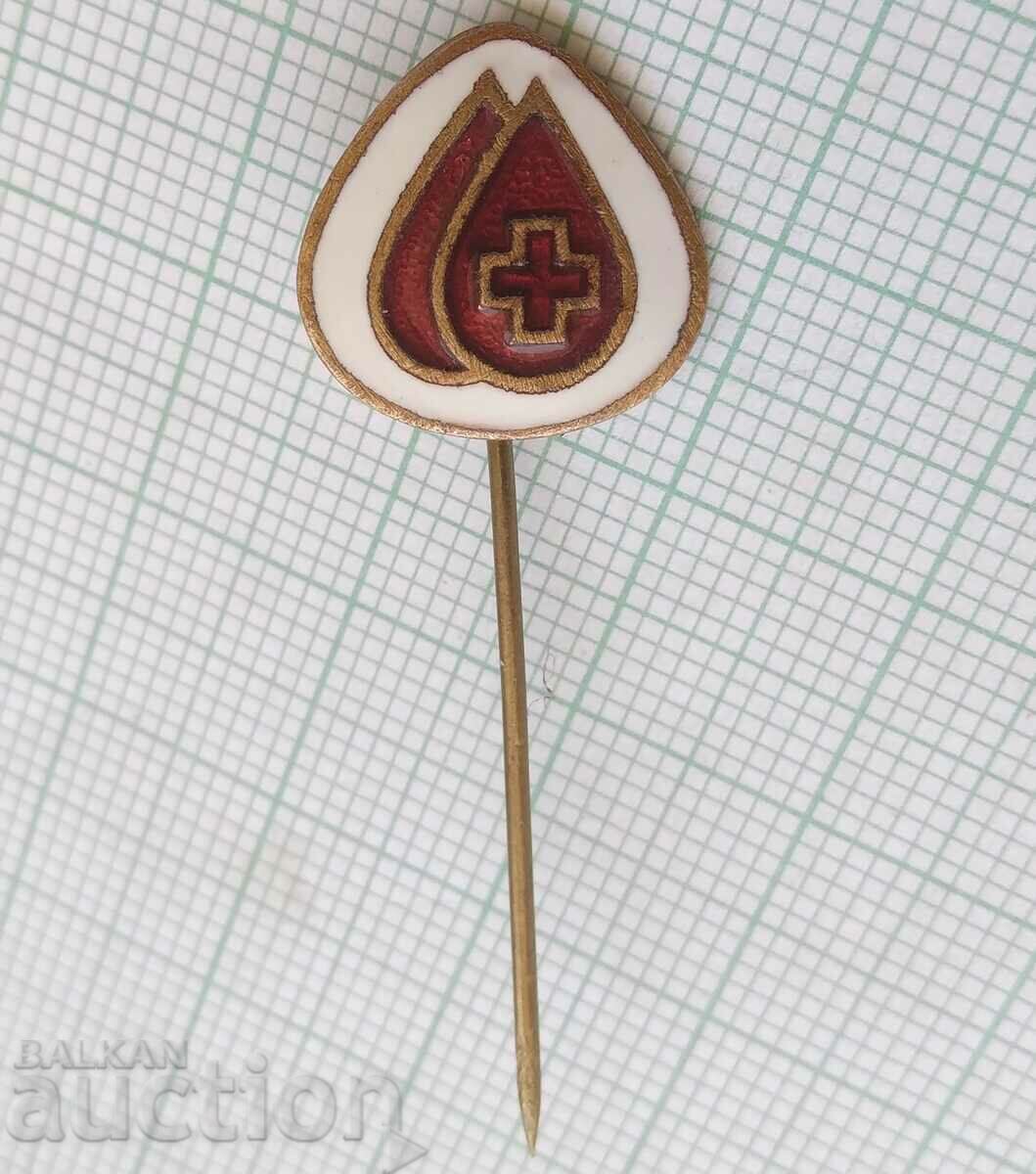 16013 Blood Donor BCHK Bulgarian Red Cross - bronze enamel with price 1.20 BGN | € 0.61 16013 Blood Donor BCHK Bulgarian Red Cross - bronze enamel with price 1.20 BGN | € 0.61