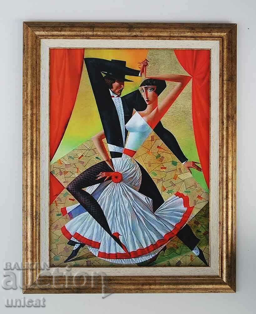 Tango, painting in the style of cubism, modernism