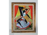Tango, painting in the style of cubism, modernism