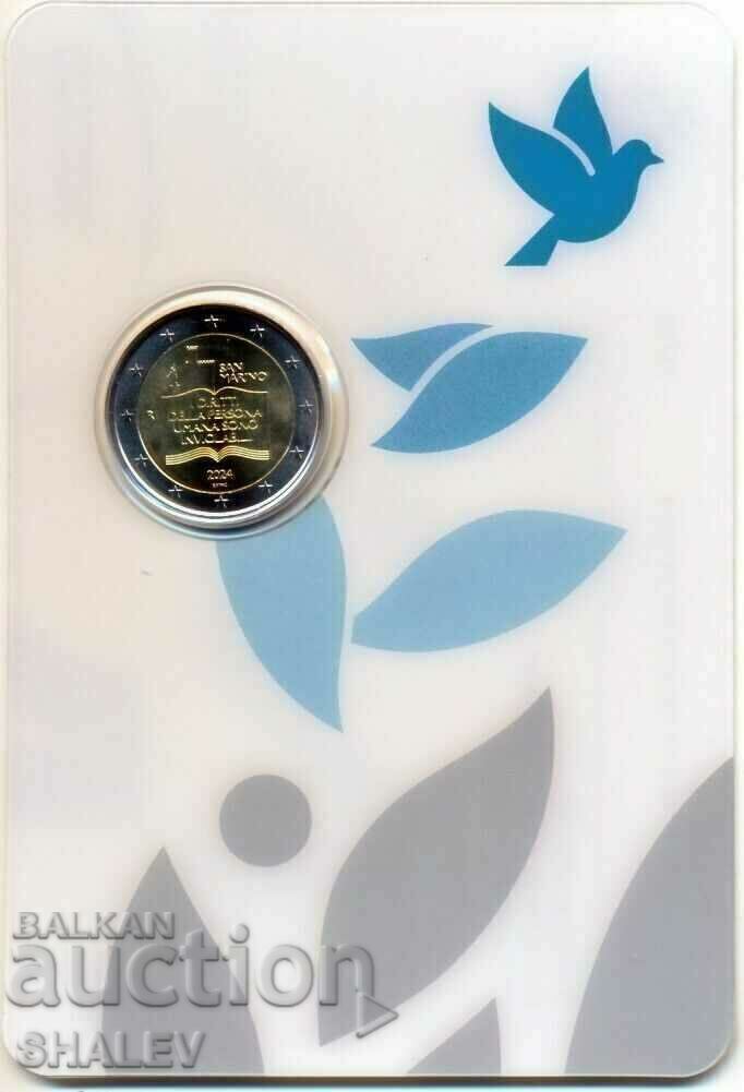 2 Euro 2024 San Marino /San Marino "50 years declaration" - (2 euros) with price 74.89 BGN | € 38.29