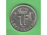 (¯`'•.¸ 1 franc 1990 LUXEMBOURG ¸.•'´¯)