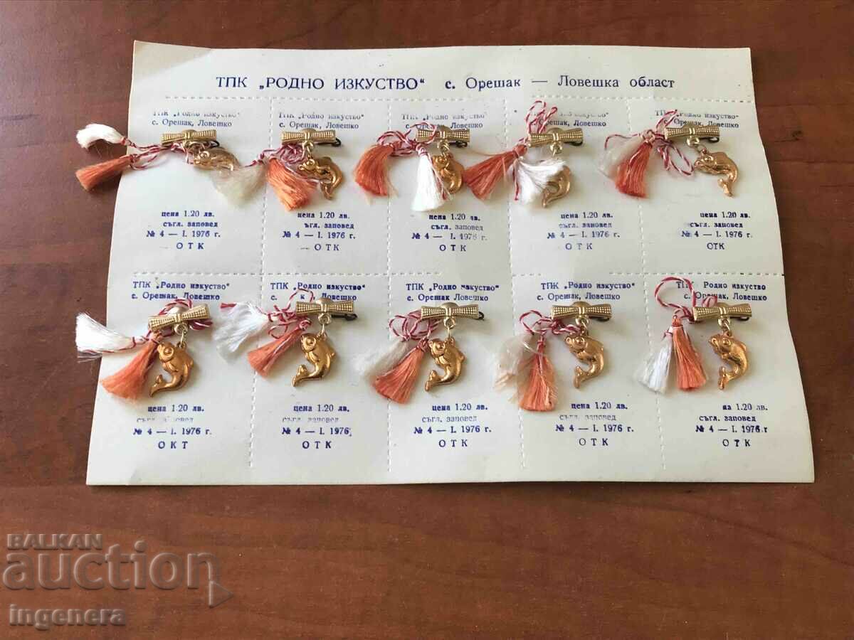 Delivery of MARTENITSA MARTENITSI METAL FROM SOCA FOR COLLECTORS-10 PCS-FISH Delivery of MARTENITSA MARTENITSI METAL FROM SOCA FOR COLLECTORS-10 PCS-FISH