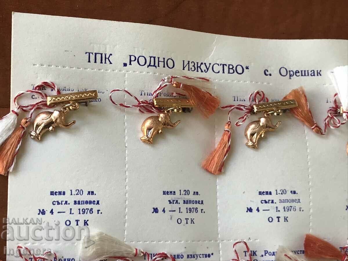 MARTENITSA MARTENITSI METAL FROM SOCA FOR COLLECTORS-10 BR-ELEPHANT with price 65.00 BGN | € 33.23 MARTENITSA MARTENITSI METAL FROM SOCA FOR COLLECTORS-10 BR-ELEPHANT with price 65.00 BGN | € 33.23