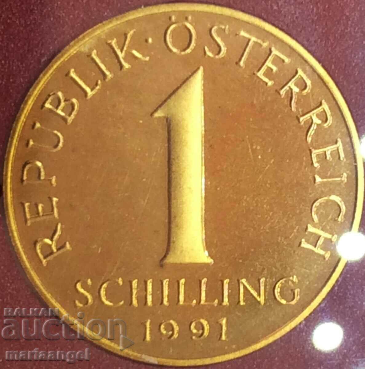 1 Shilling 1991 Austria UNC PROOF