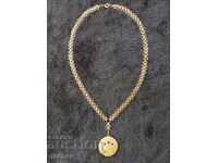 Gold-plated cord for 2 photos folk necklace jewelry costumes TOP!
