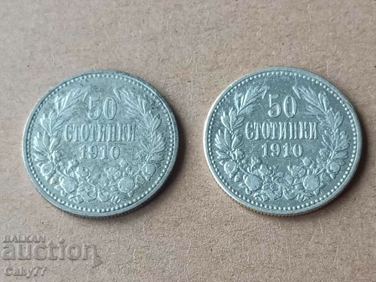 2x50 cents 1910