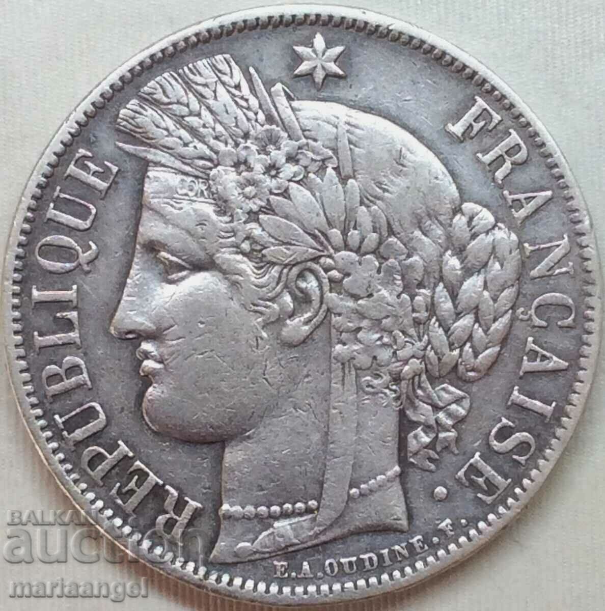 5 φράγκα 1851 Γαλλία Thaler Ceres 37mm 24,84g ασήμι
