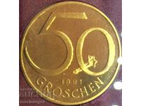 50 Grosz 1991 Austria UNC PROOF