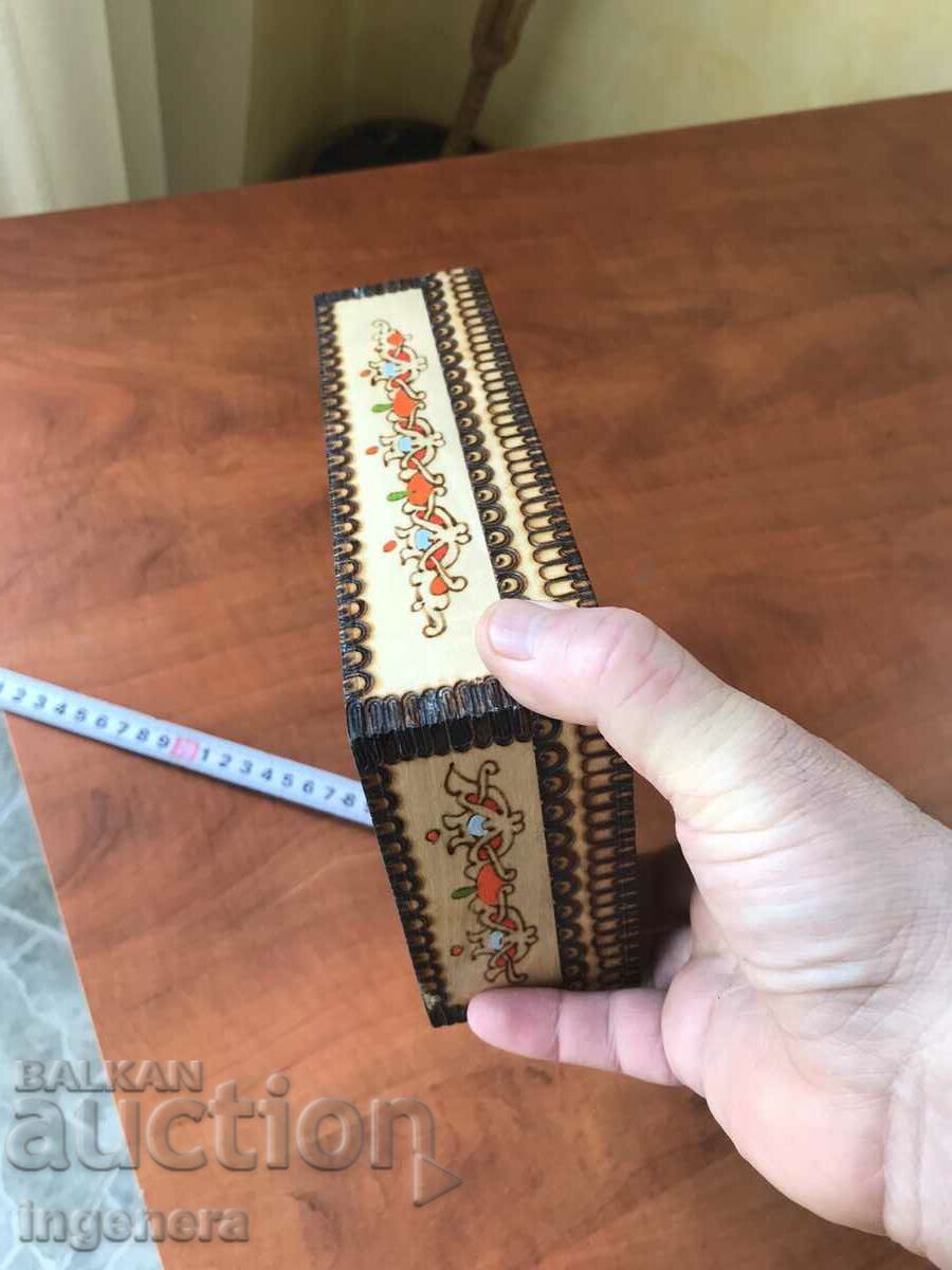 BOX WOOD PYROGRAPH DRAWING ANTIQUE FROM SOCA MOSTRA - 5