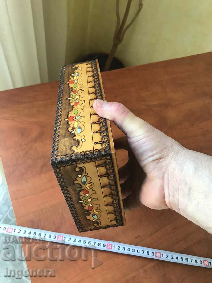 BOX WOOD PYROGRAPH DRAWING ANTIQUE FROM SOCA MOSTRA - 5 BOX WOOD PYROGRAPH DRAWING ANTIQUE FROM SOCA MOSTRA - 5