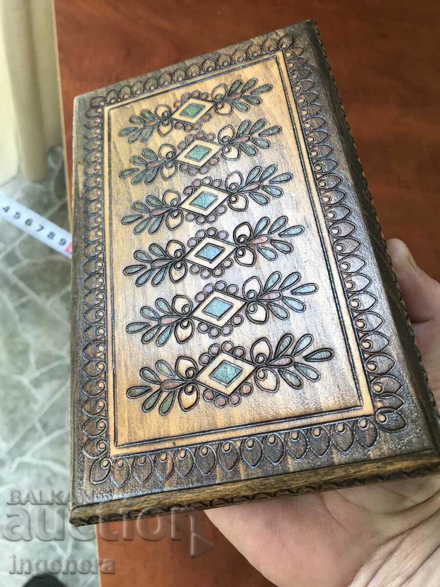 BOX WOOD PYROGRAPH DRAWING ANTIQUE FROM SOCA MOSTRA - 5 BOX WOOD PYROGRAPH DRAWING ANTIQUE FROM SOCA MOSTRA - 5