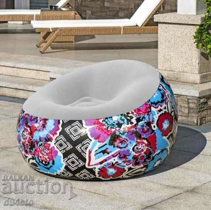 Πολυθρόνα Φουσκωτή Βελούδινη Πολύχρωμη Floral 112x112x66cm - 5 Πολυθρόνα Φουσκωτή Βελούδινη Πολύχρωμη Floral 112x112x66cm - 5