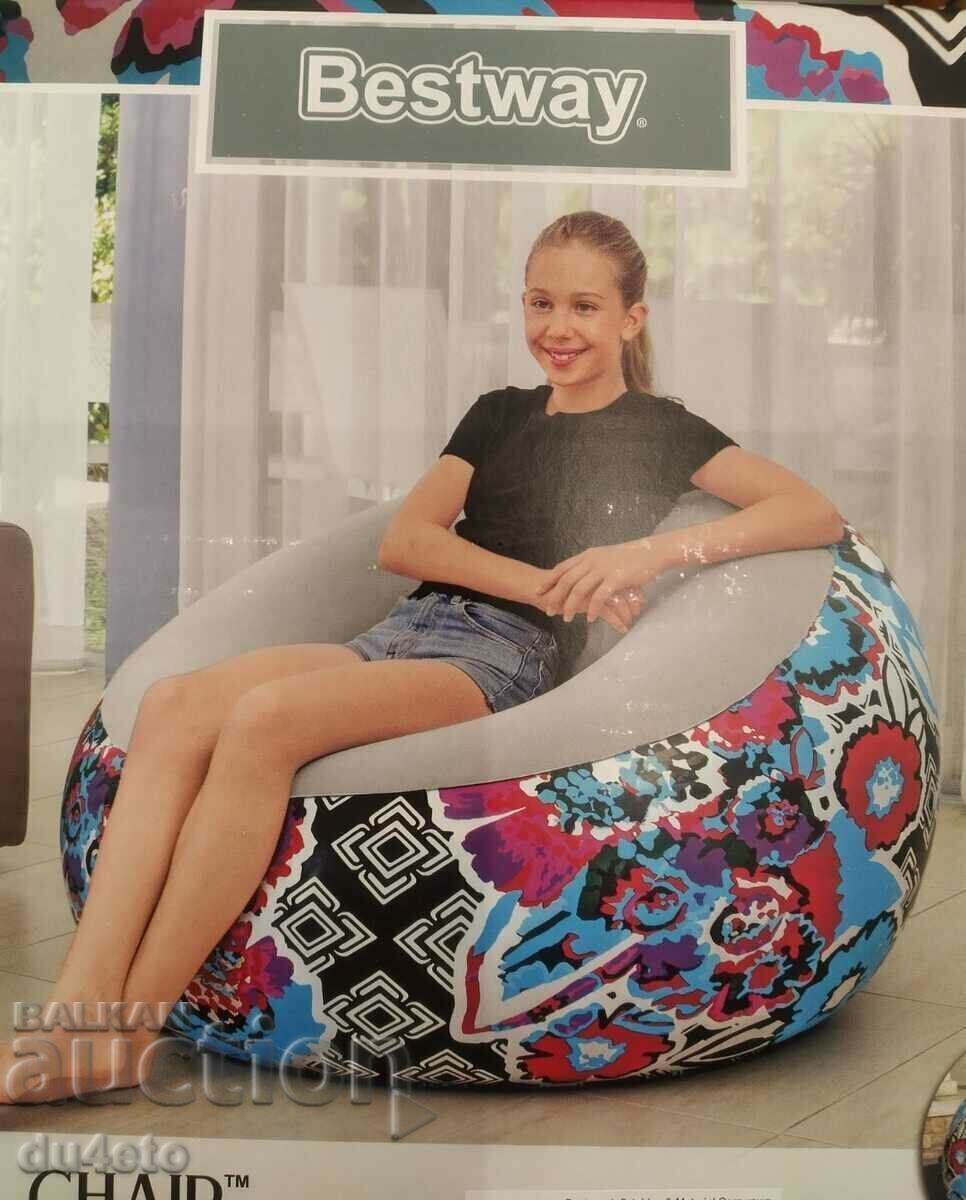 Πολυθρόνα Φουσκωτή Βελούδινη Πολύχρωμη Floral 112x112x66cm - 6 Πολυθρόνα Φουσκωτή Βελούδινη Πολύχρωμη Floral 112x112x66cm - 6