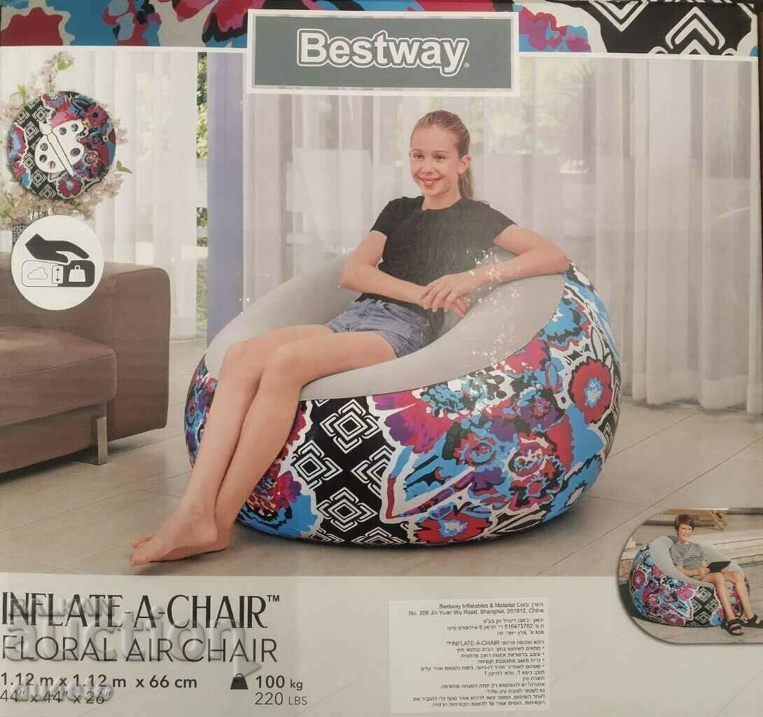 Πολυθρόνα Φουσκωτή Βελούδινη Πολύχρωμη Floral 112x112x66cm - 7 Πολυθρόνα Φουσκωτή Βελούδινη Πολύχρωμη Floral 112x112x66cm - 7