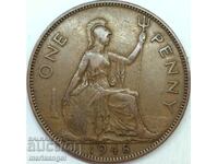 Великобритания 1 пени 1948 Джордж VI бронз