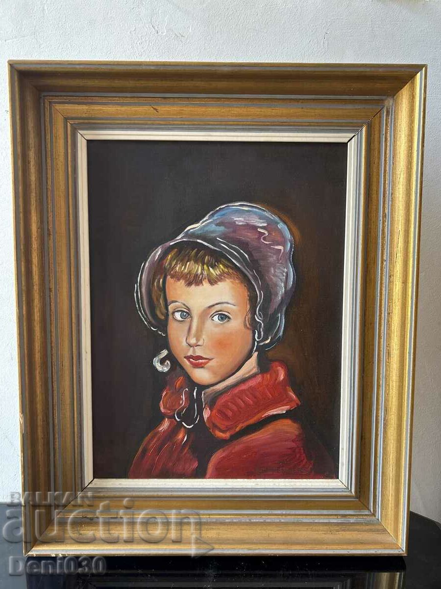 Old original oil on canvas painting from 1974