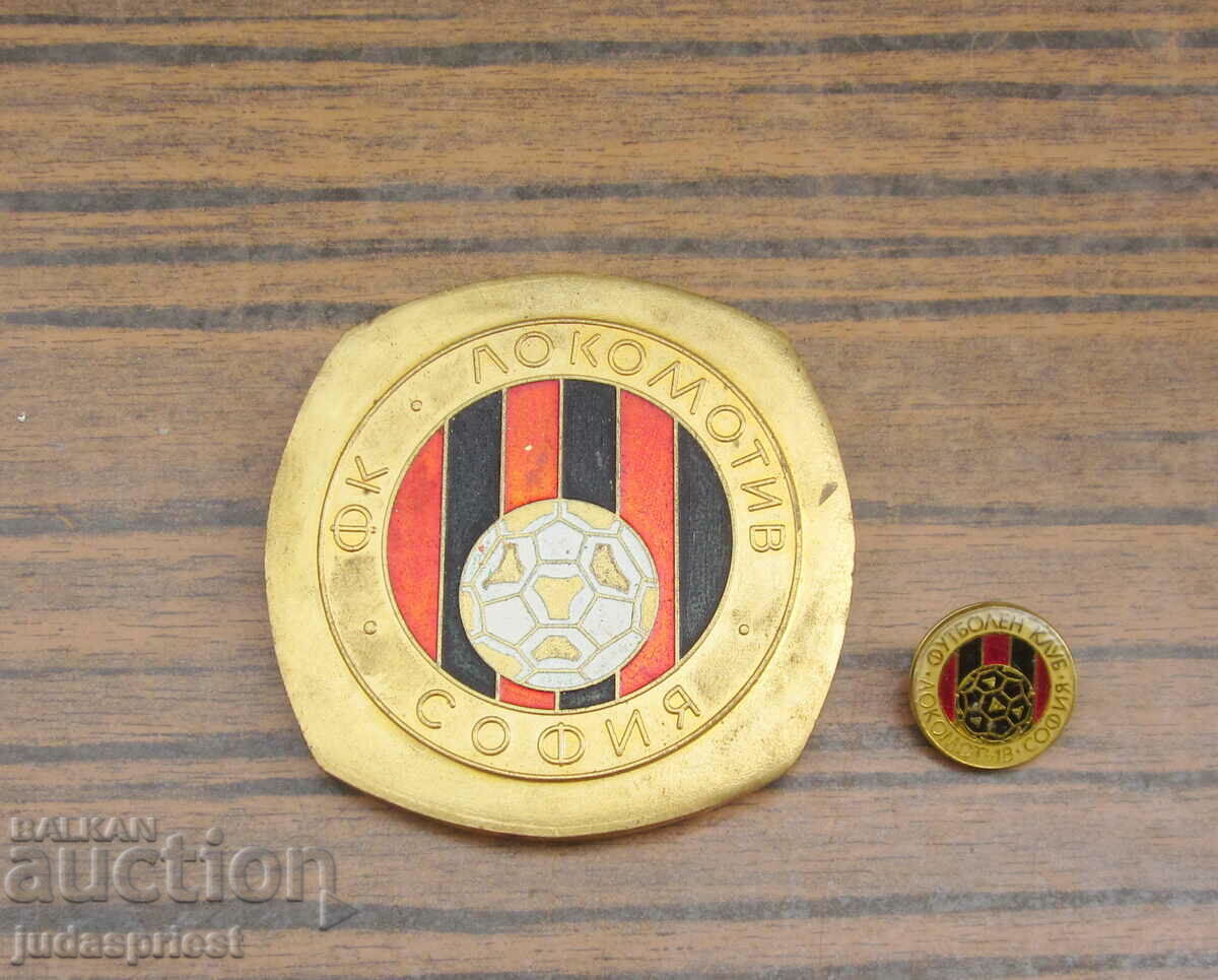 Placă și ecuson pentru medalia fotbalului FC Lokomotiv Sofia