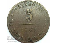 5 centesimi 1849 Italia 24mm cupru
