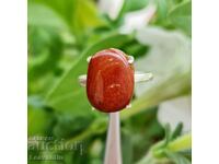 4940 Silver ring with red jasper