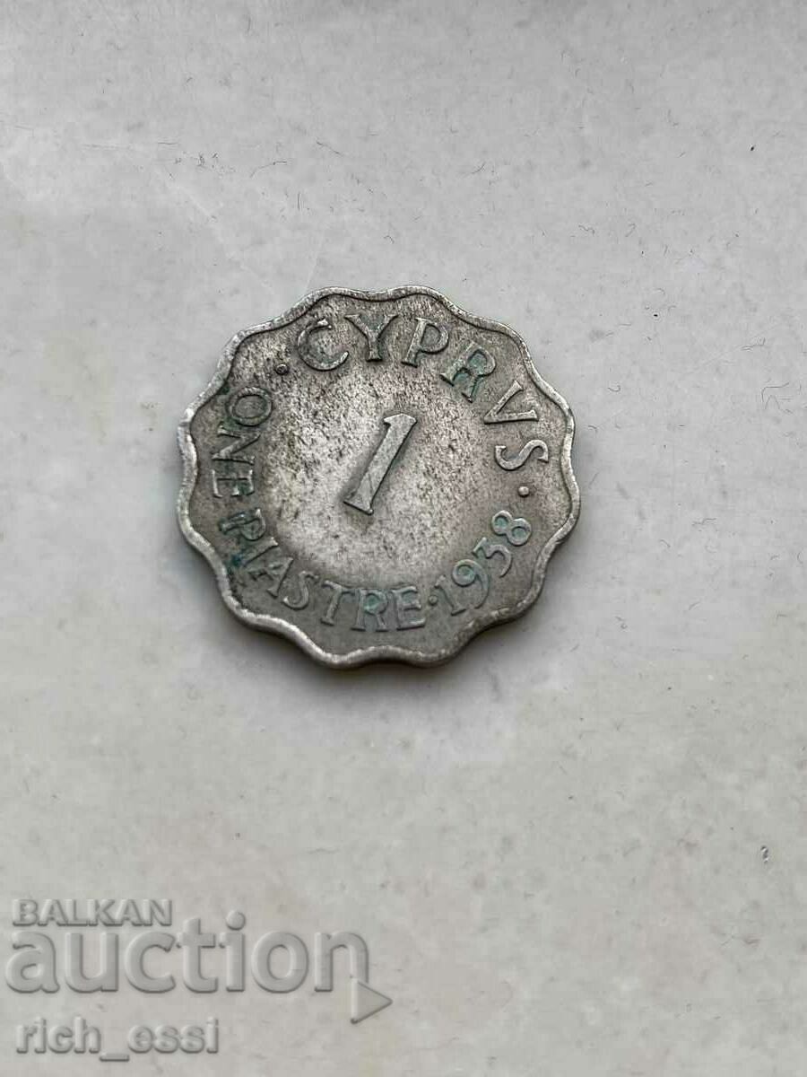 1 piastre, Cyprus, 1938