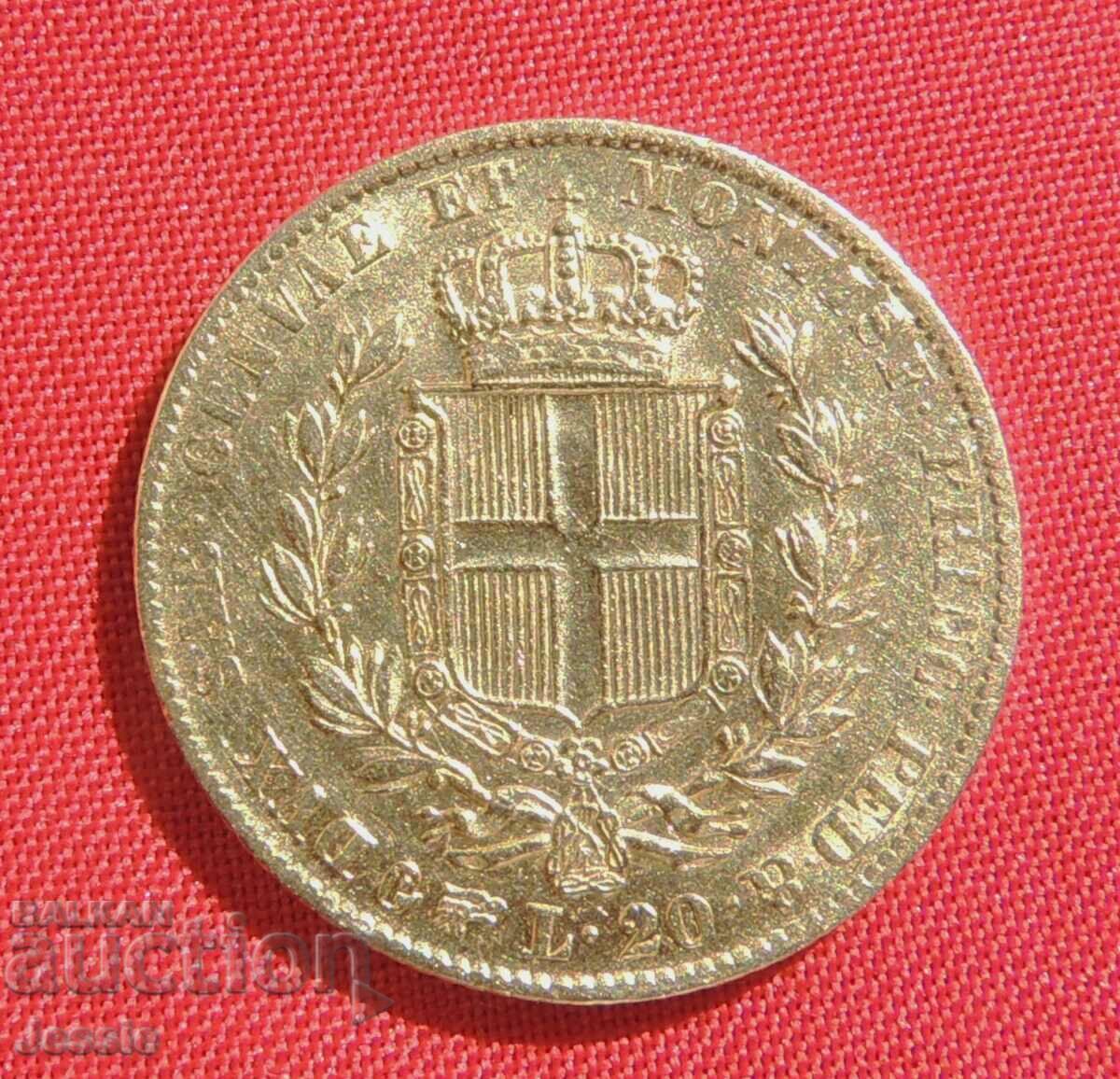 20 Lire 1847 Italy Torino (20 лири Италия ) ( злато )