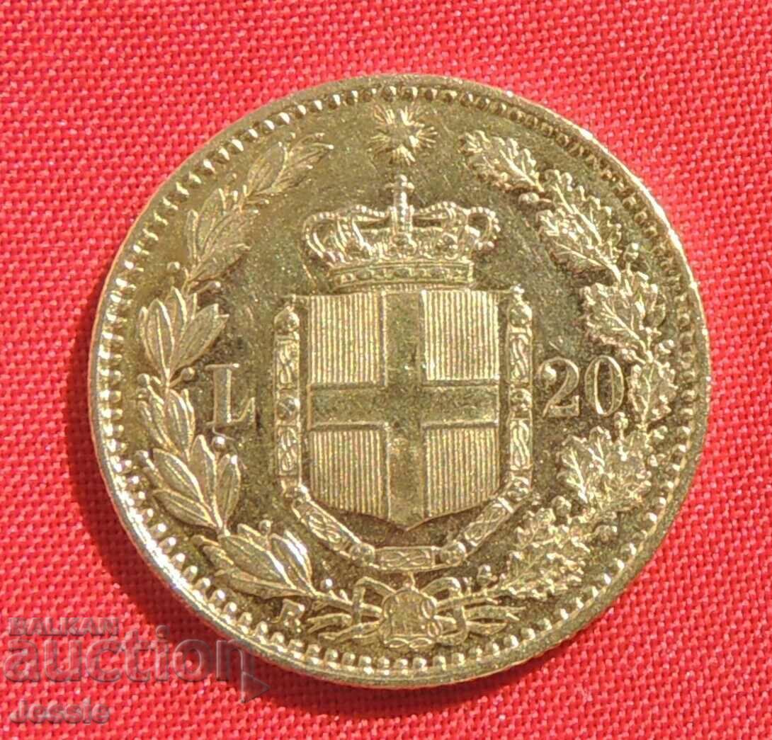 20 Lire 1883 Italy ( 20 лири Италия ) ( злато )