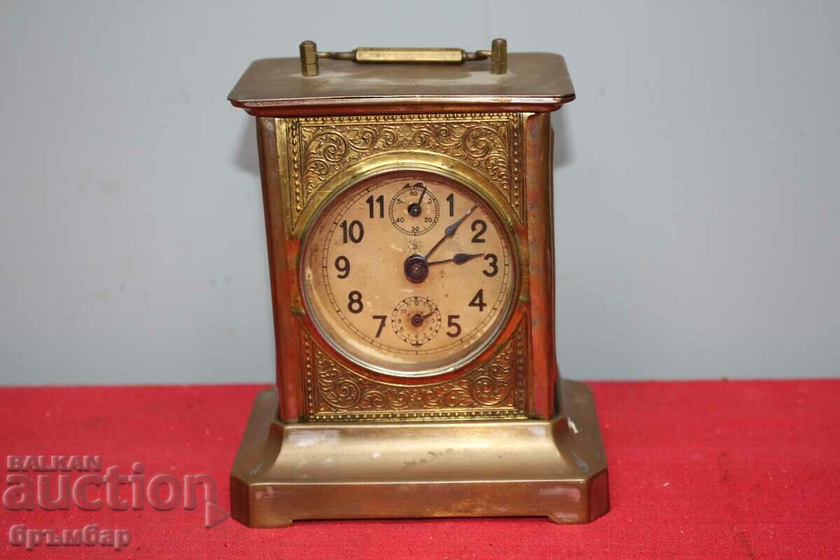 Vintage joker desk clock, alarm clock. 2 bells.