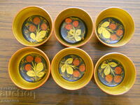 Set of wooden bowls "Khokhloma" - USSR (hand painted)