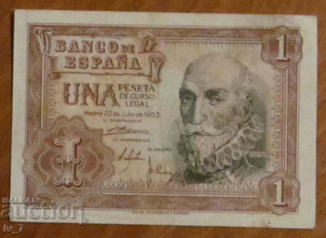 1 peseta 1953, Spain