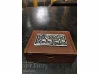 Wooden jewelry box with elephants - India